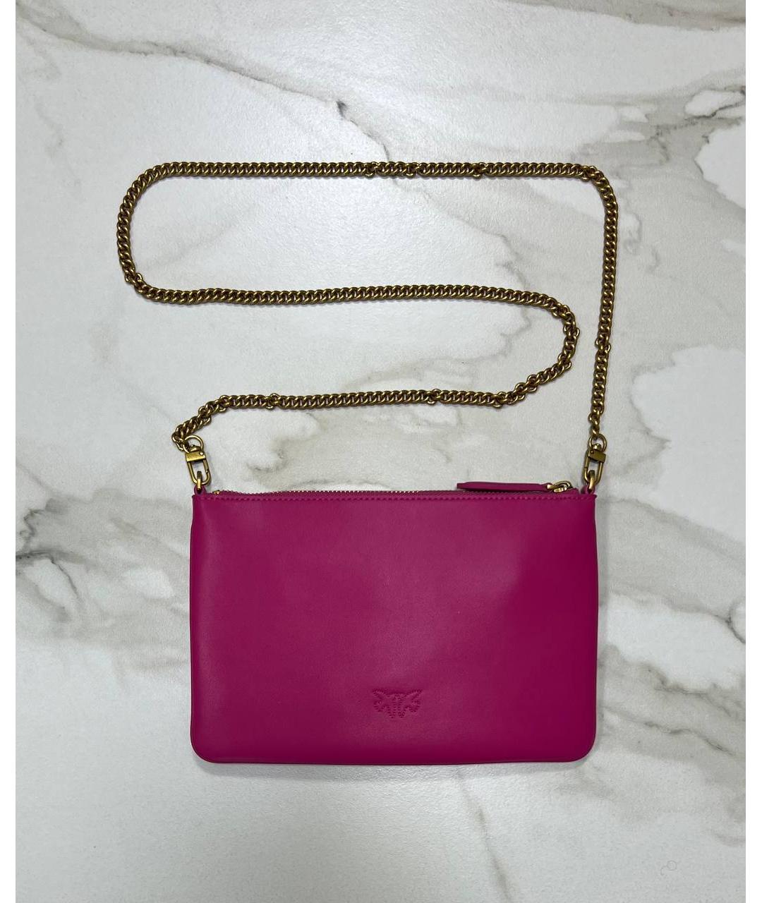 PINKO Розовая кожаная сумка через плечо, фото 4