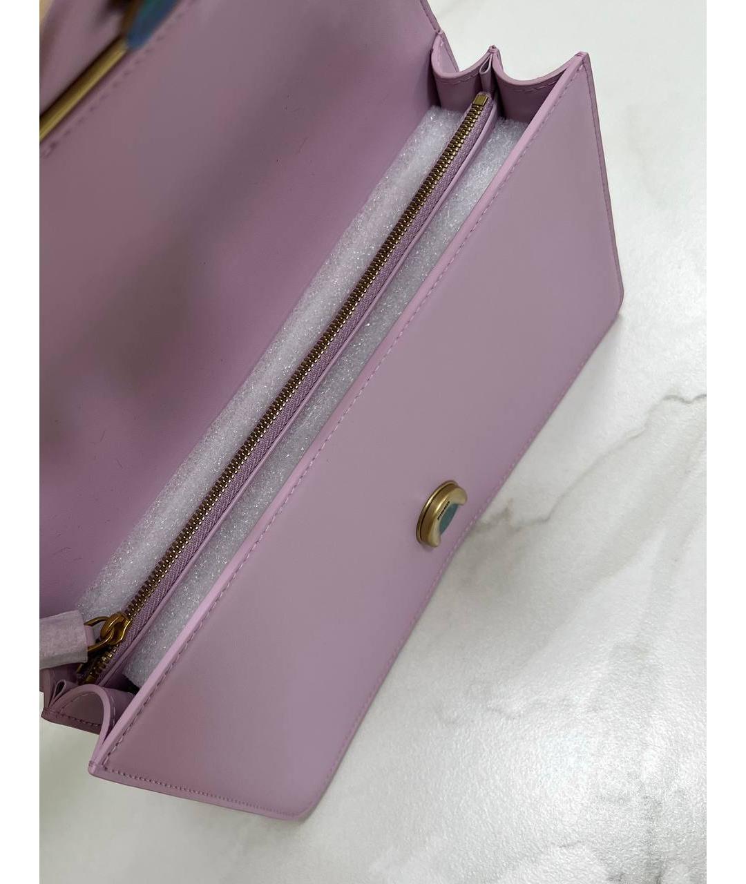 PINKO Фиолетовая кожаная сумка через плечо, фото 4