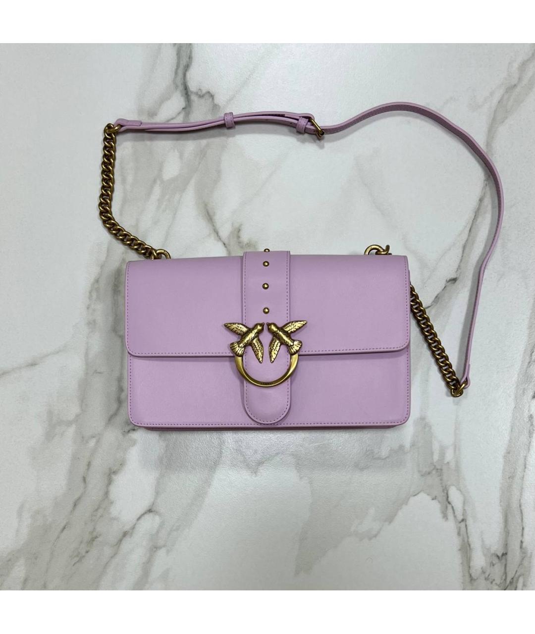 PINKO Фиолетовая кожаная сумка через плечо, фото 8
