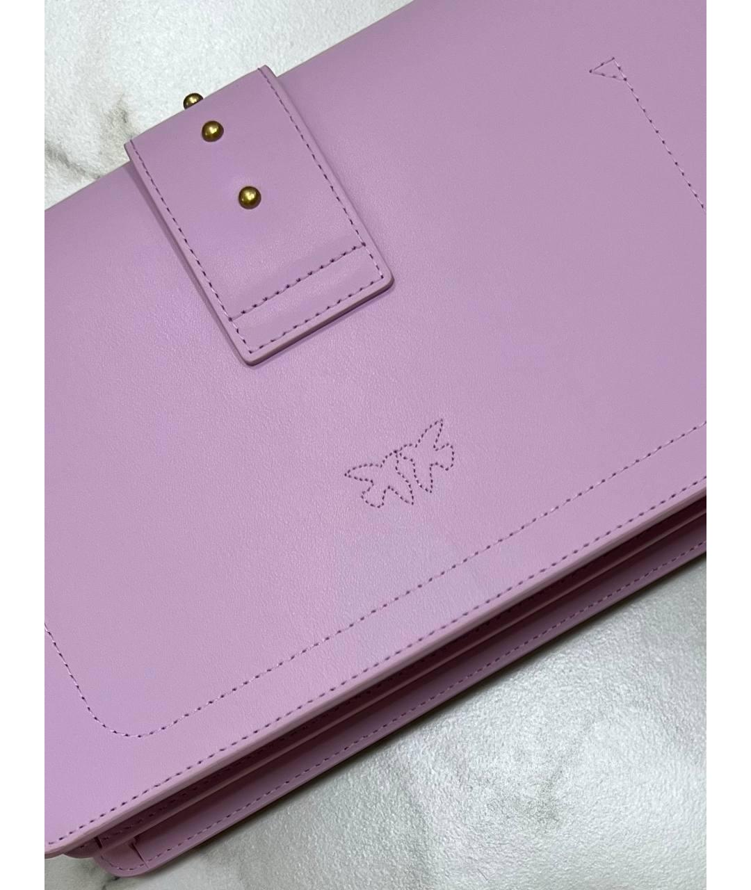 PINKO Фиолетовая кожаная сумка через плечо, фото 7