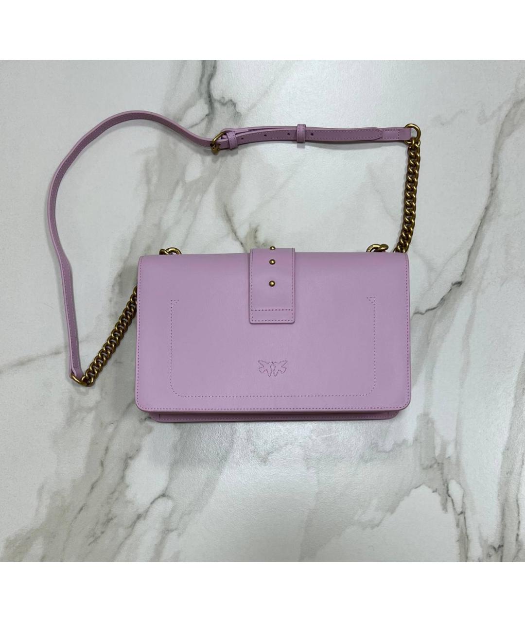 PINKO Фиолетовая кожаная сумка через плечо, фото 6
