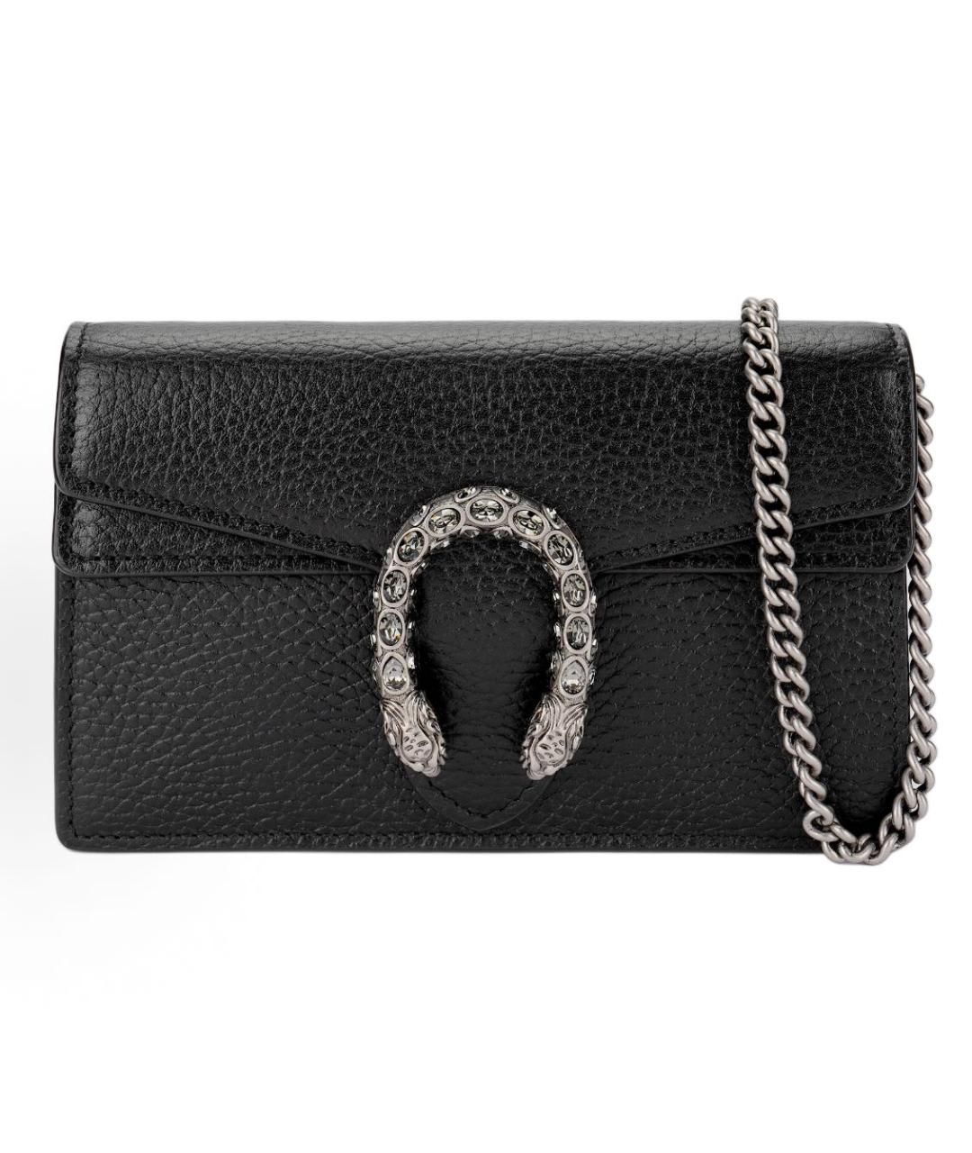 GUCCI Черная кожаная сумка через плечо, фото 5