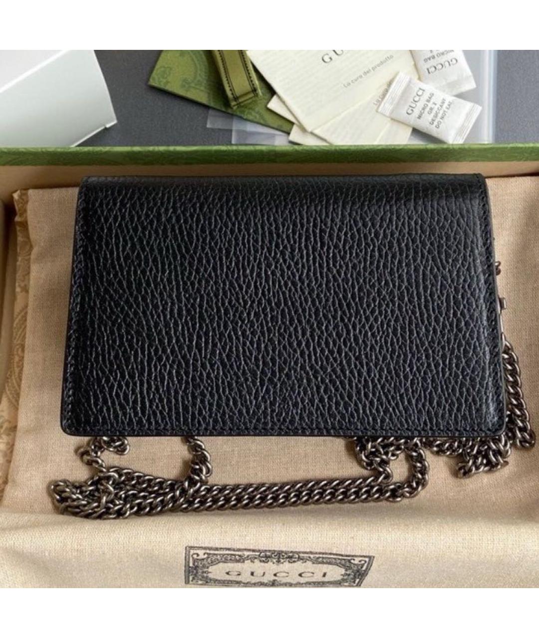 GUCCI Черная кожаная сумка через плечо, фото 3