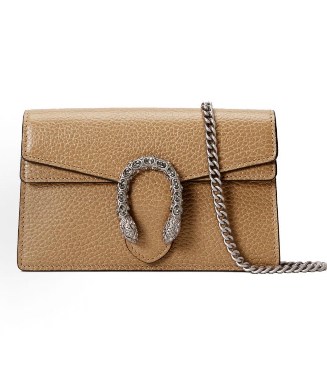 GUCCI Бежевая кожаная сумка через плечо, фото 4