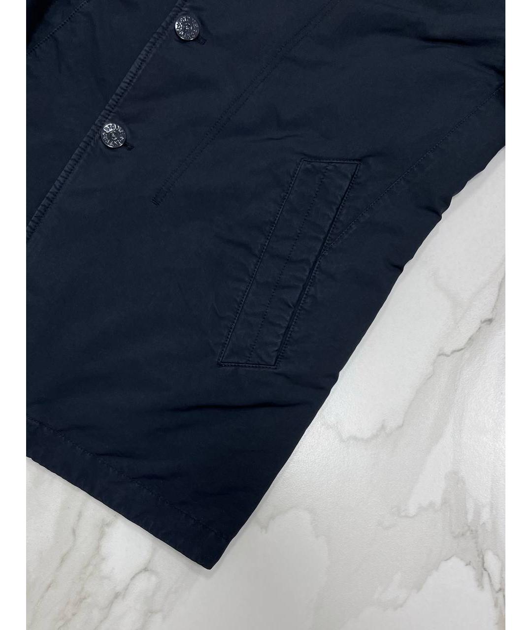 STONE ISLAND Темно-синий тренч / плащ, фото 4