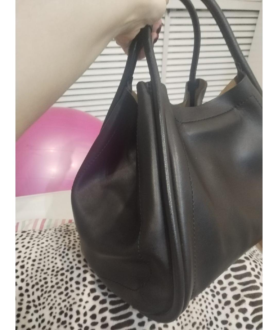 MAX MARA Черная кожаная сумка через плечо, фото 5