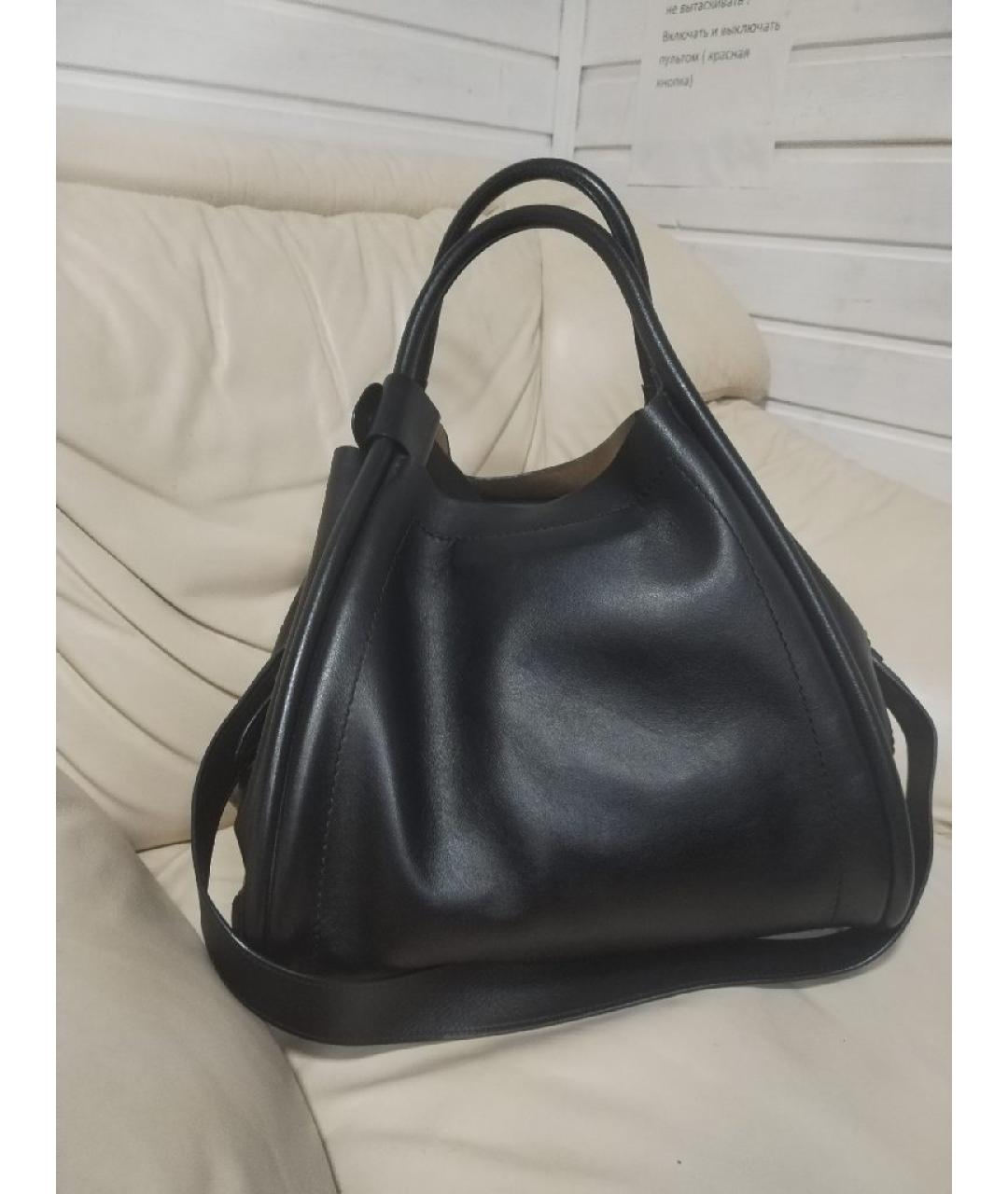 MAX MARA Черная кожаная сумка через плечо, фото 2