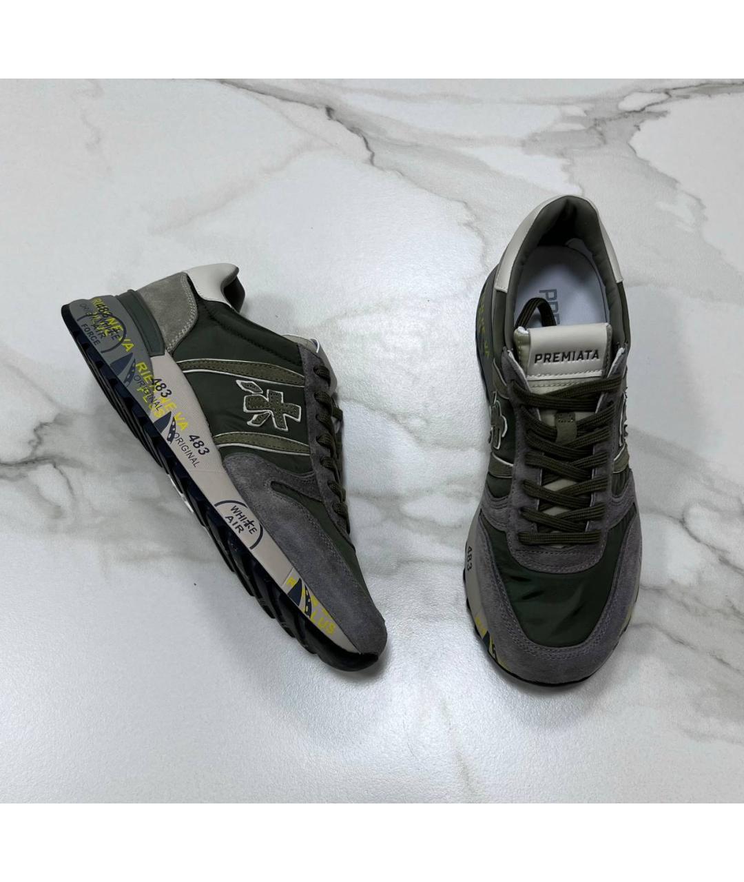 PREMIATA Зеленые кожаные низкие кроссовки / кеды, фото 8