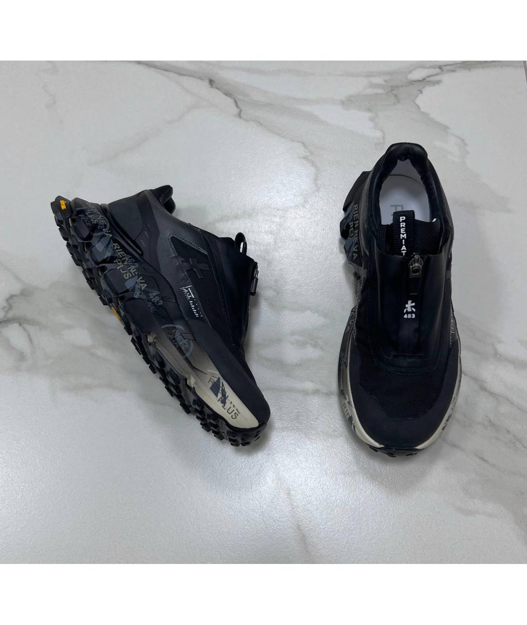 PREMIATA Черные низкие кроссовки / кеды, фото 7