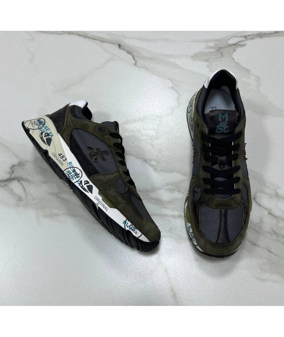 PREMIATA Зеленые низкие кроссовки / кеды, фото 7