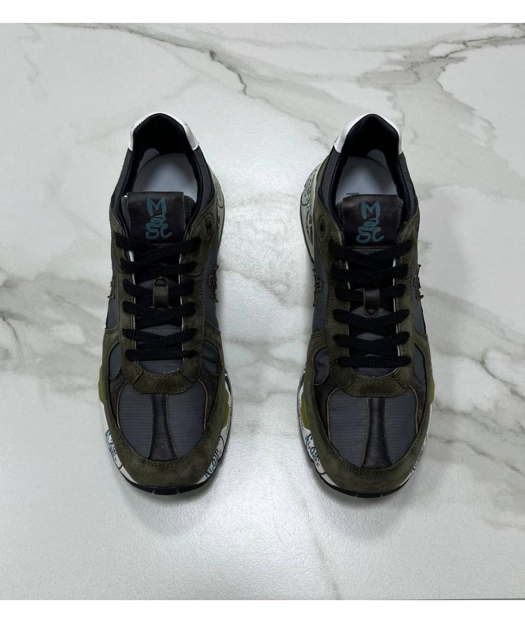 PREMIATA Зеленые низкие кроссовки / кеды, фото 2