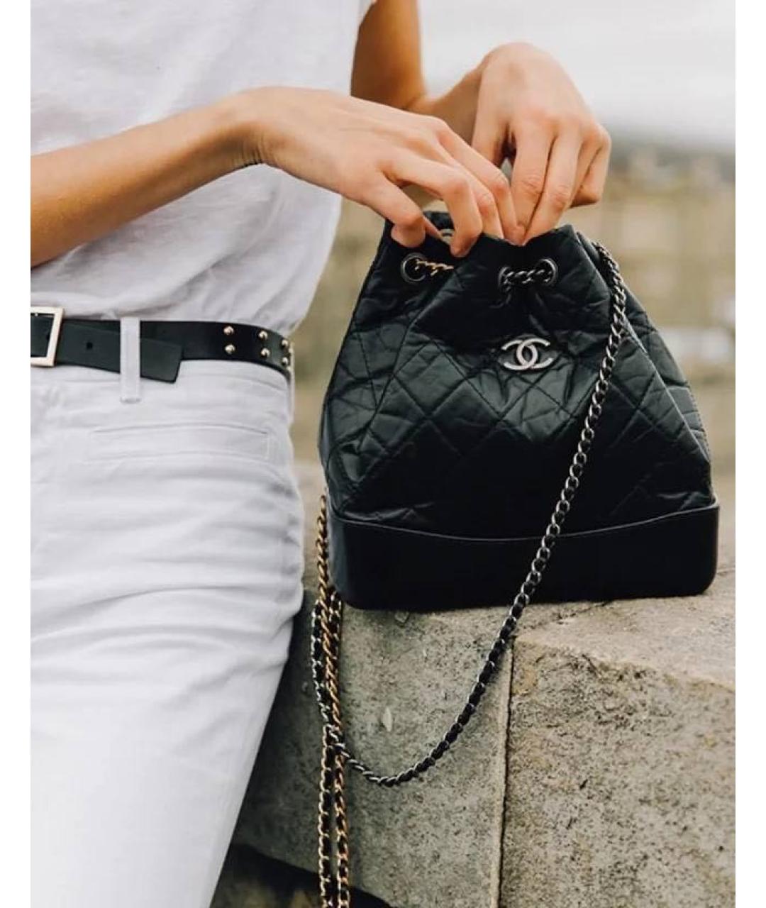 CHANEL Черный кожаный рюкзак, фото 6