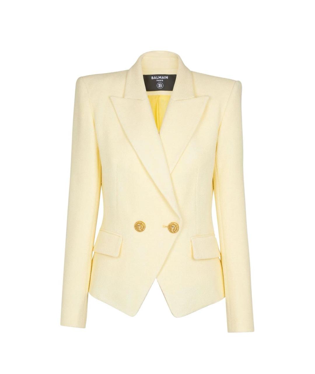 BALMAIN Желтый вискозный жакет/пиджак, фото 4