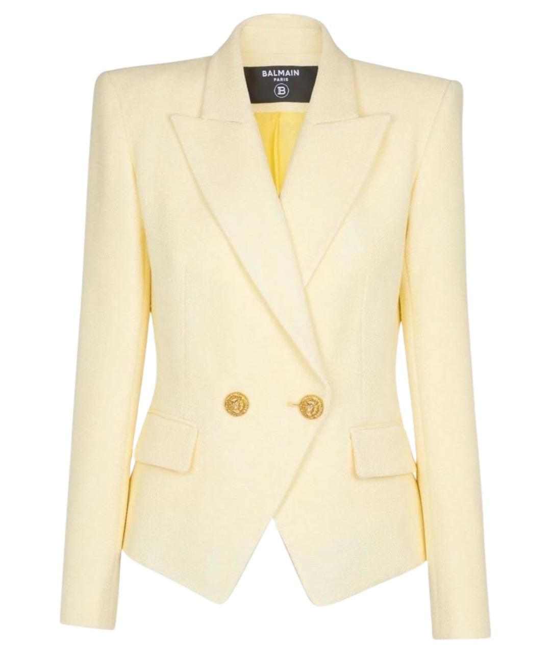 BALMAIN Желтый вискозный жакет/пиджак, фото 1