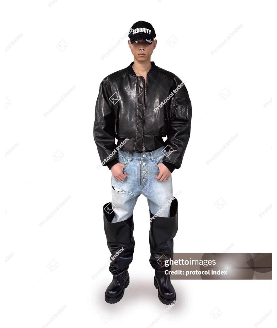 PROTOCOL INDEX Черная кожаная куртка, фото 2