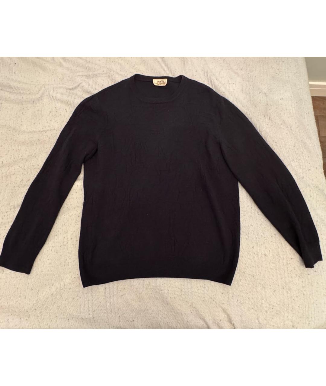 HERMES Темно-синий кашемировый джемпер / свитер, фото 7