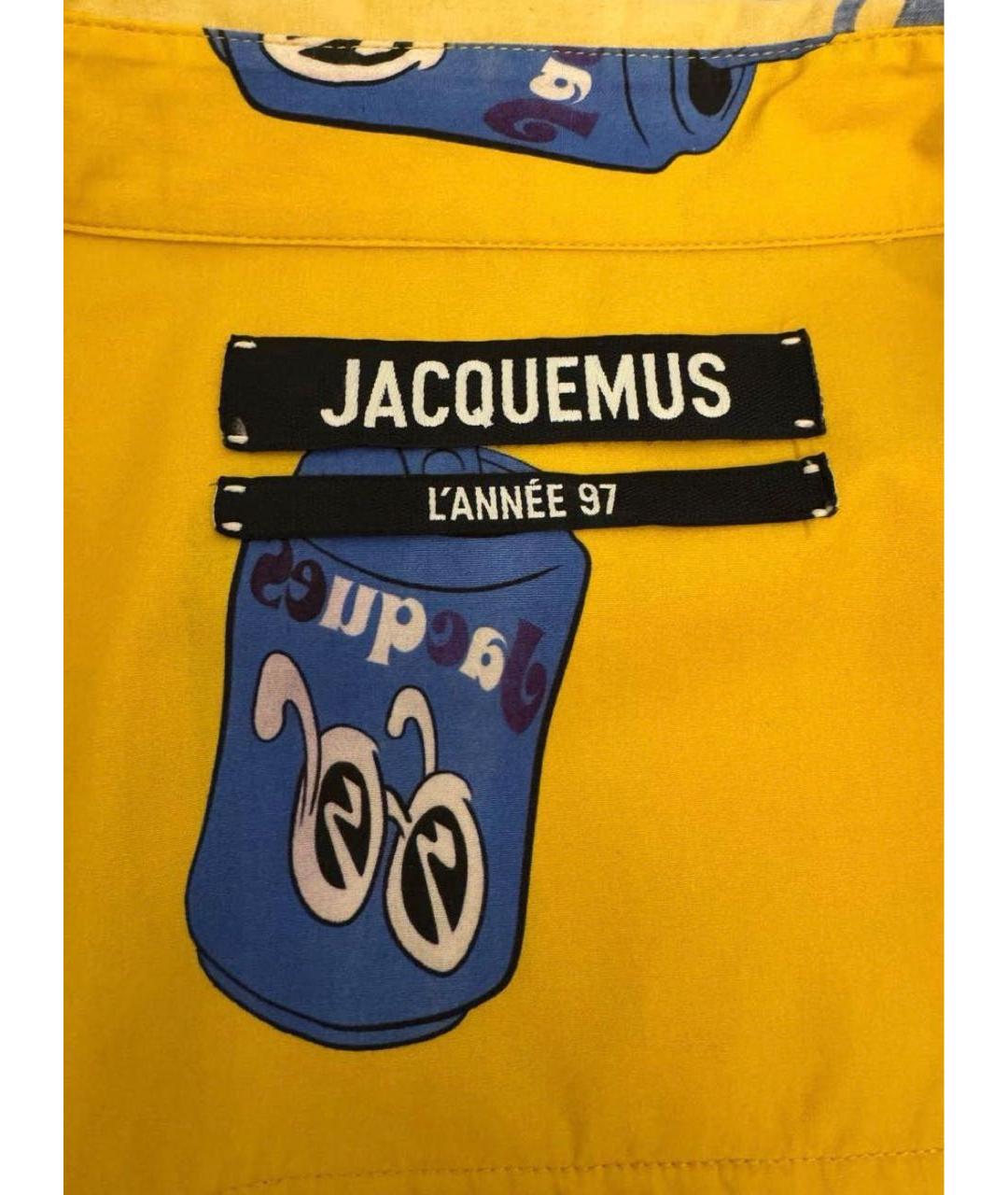 JACQUEMUS Желтая хлопковая кэжуал рубашка, фото 3