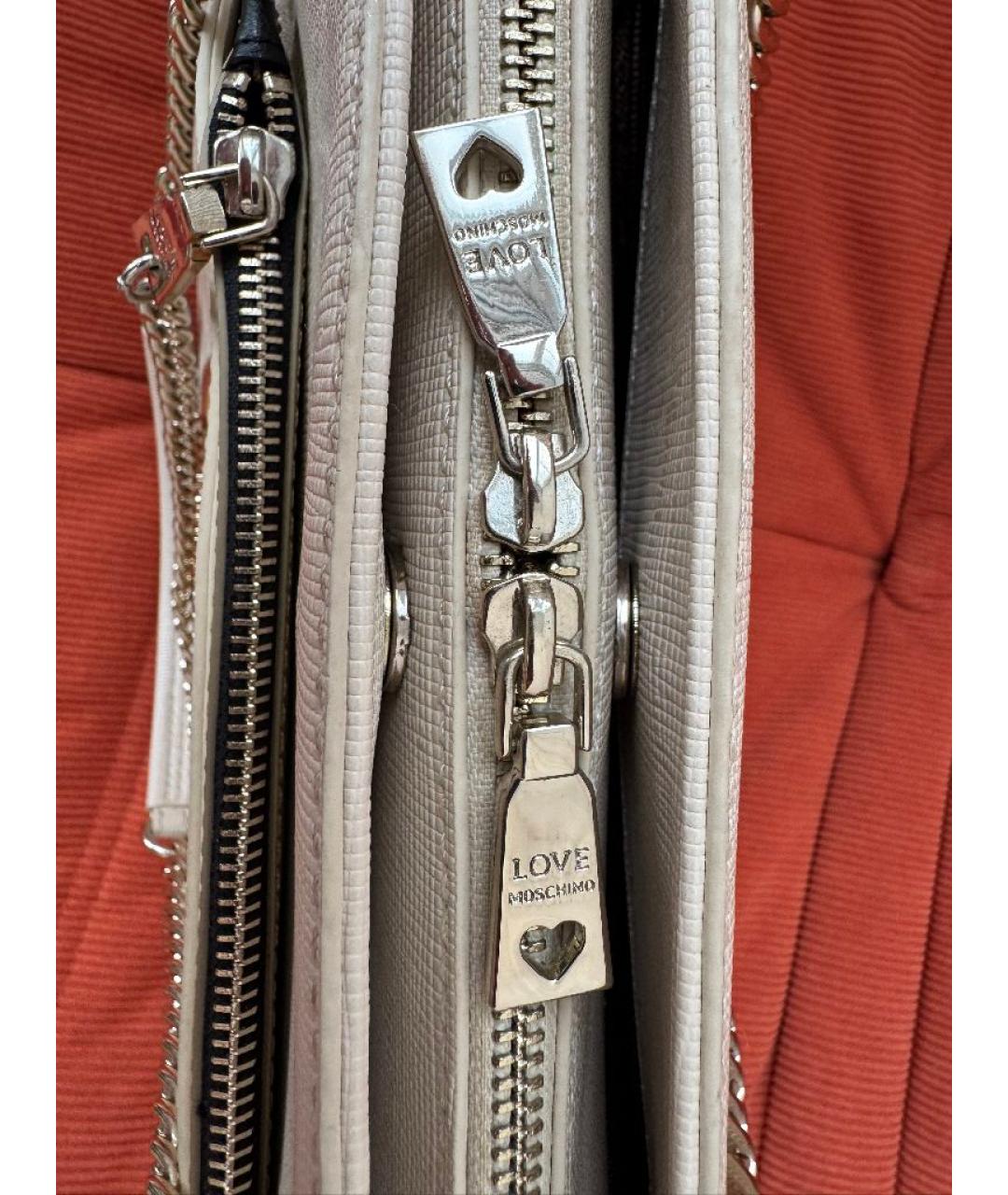 LOVE MOSCHINO Бежевая сумка с короткими ручками, фото 5