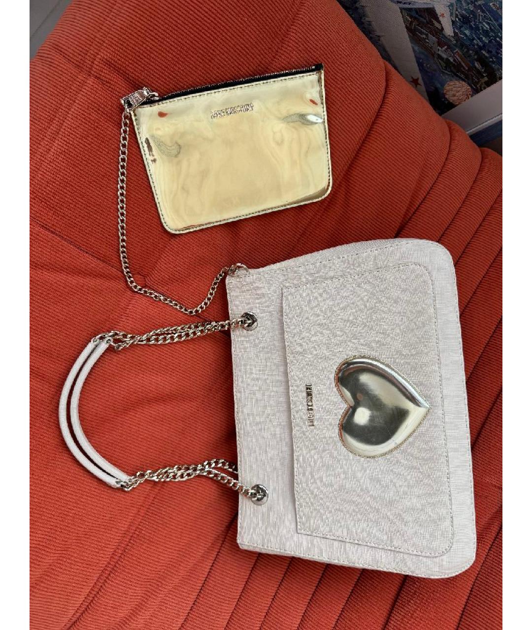 LOVE MOSCHINO Бежевая сумка с короткими ручками, фото 2