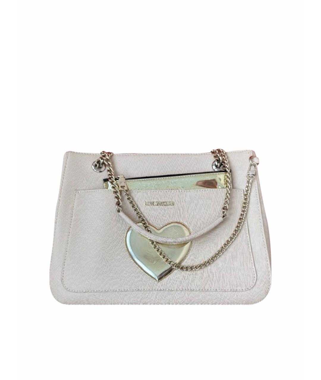 LOVE MOSCHINO Бежевая сумка с короткими ручками, фото 1
