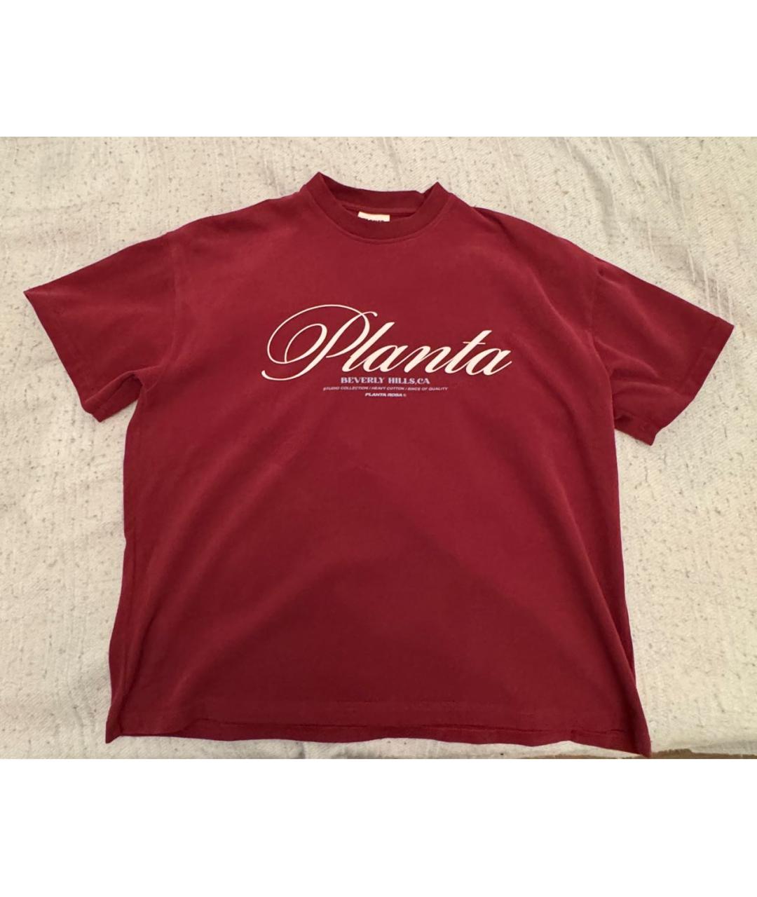 PLANTA ROSA Бордовая хлопковая футболка, фото 5