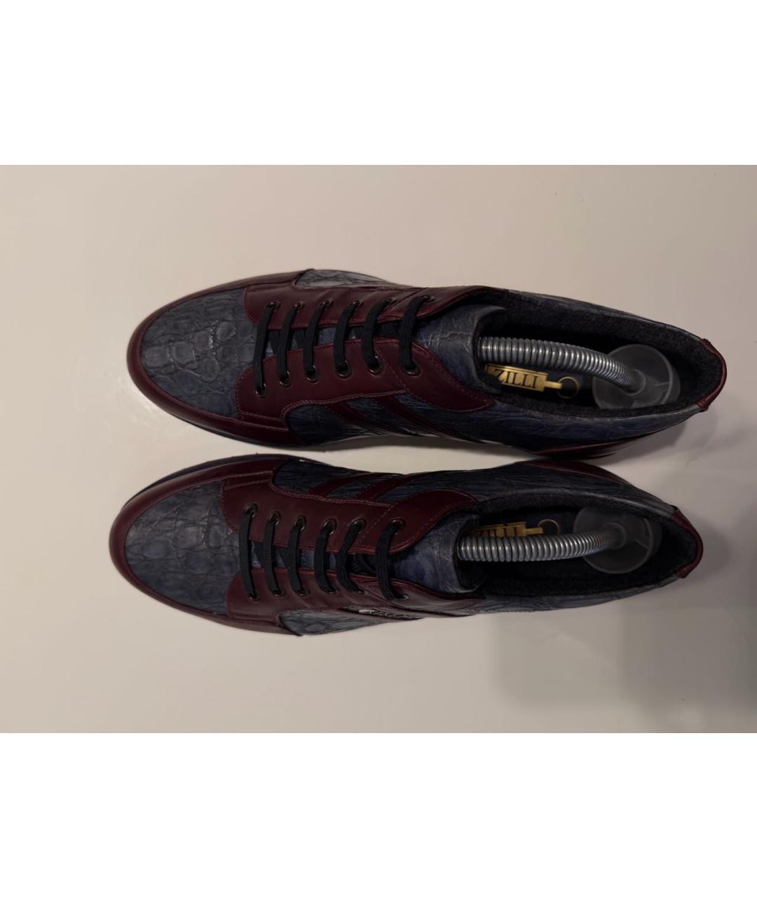 ZILLI Мульти низкие кроссовки / кеды из экзотической кожи, фото 3