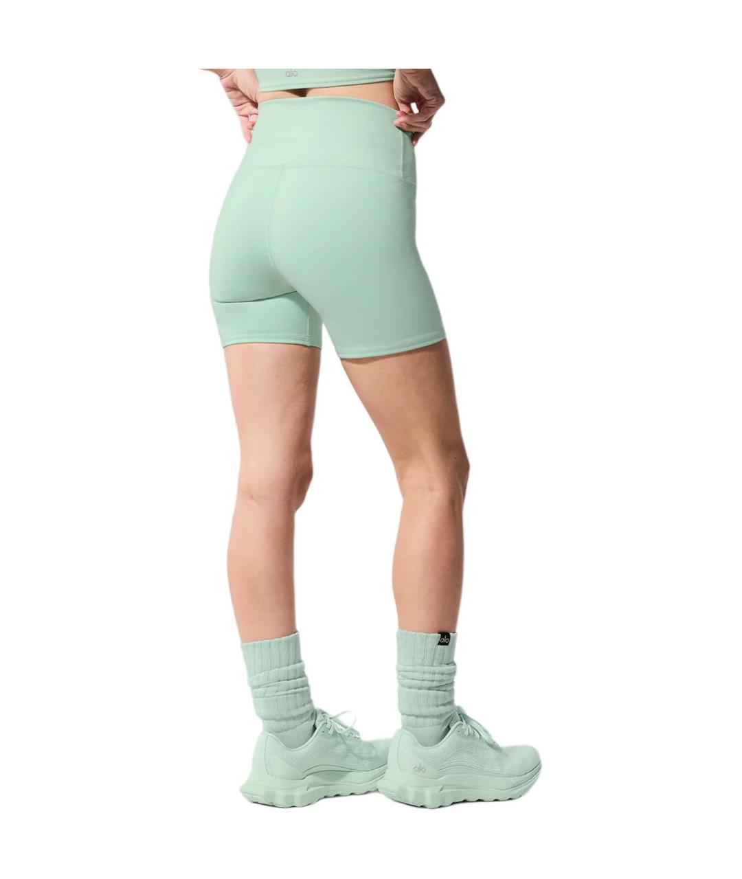 ALO YOGA Бирюзовые леггинсы и велосипедки, фото 2