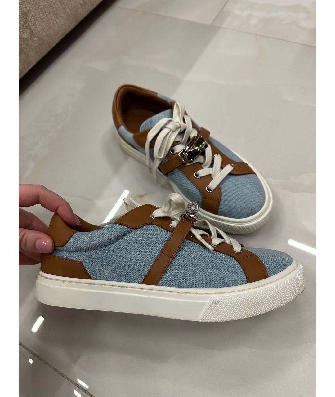 HERMES Голубые кеды, фото 2