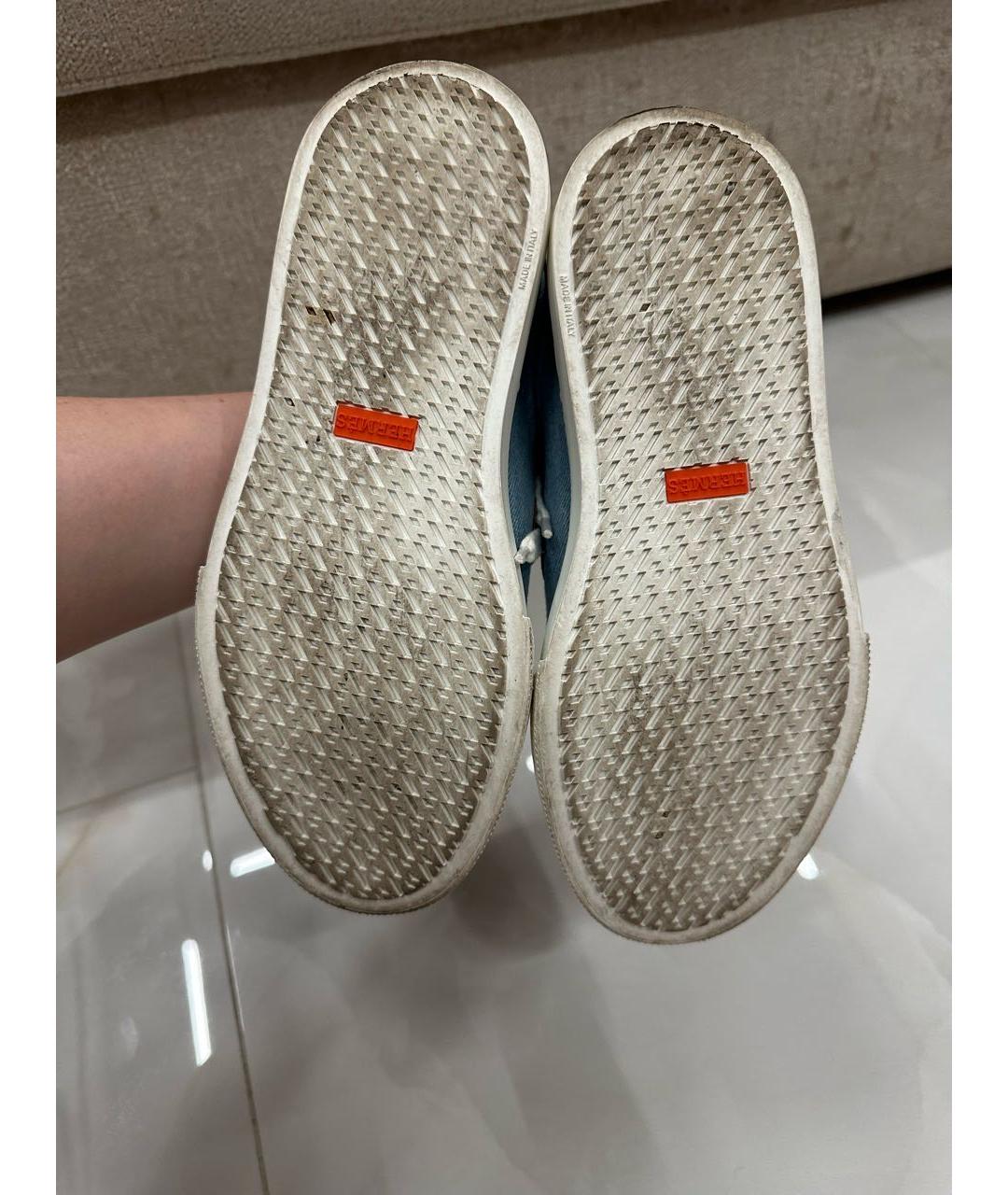 HERMES Голубые кеды, фото 5