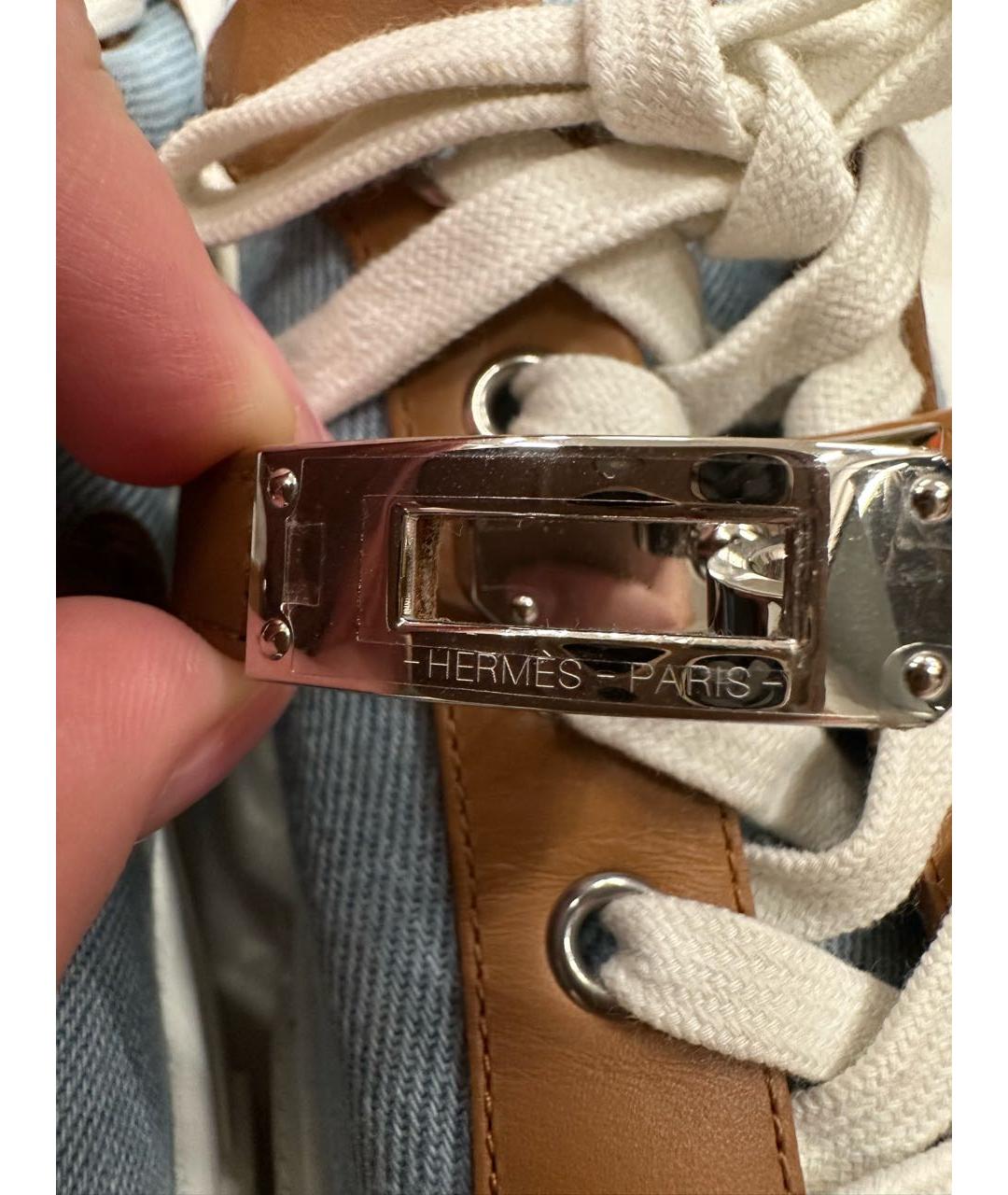 HERMES Голубые кеды, фото 7