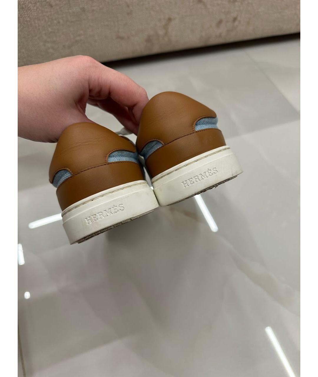 HERMES Голубые кеды, фото 4