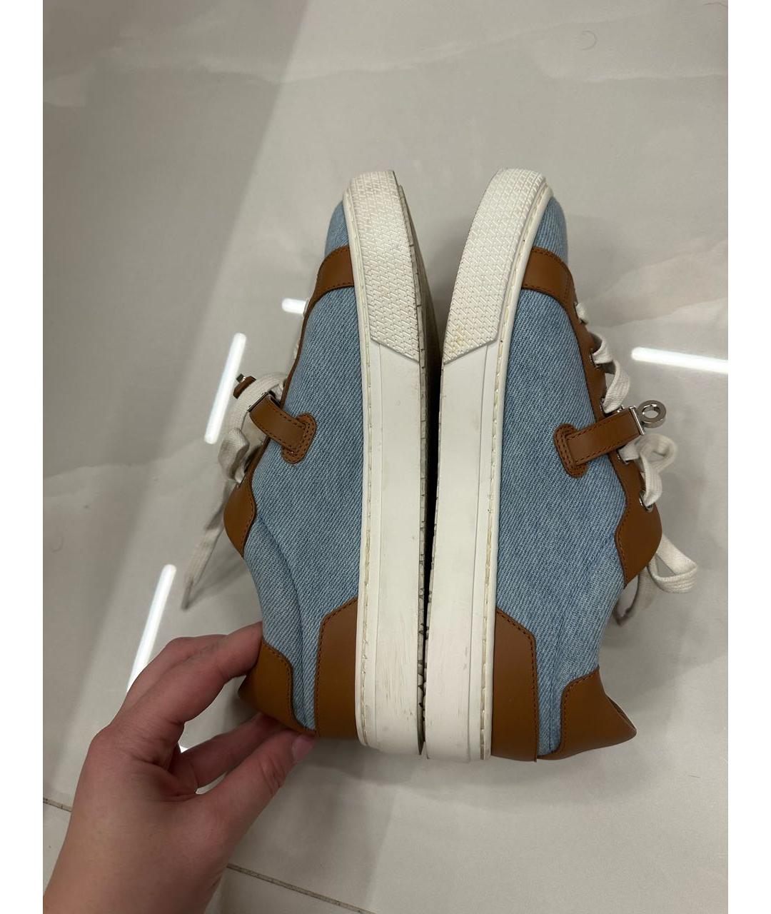 HERMES Голубые кеды, фото 6