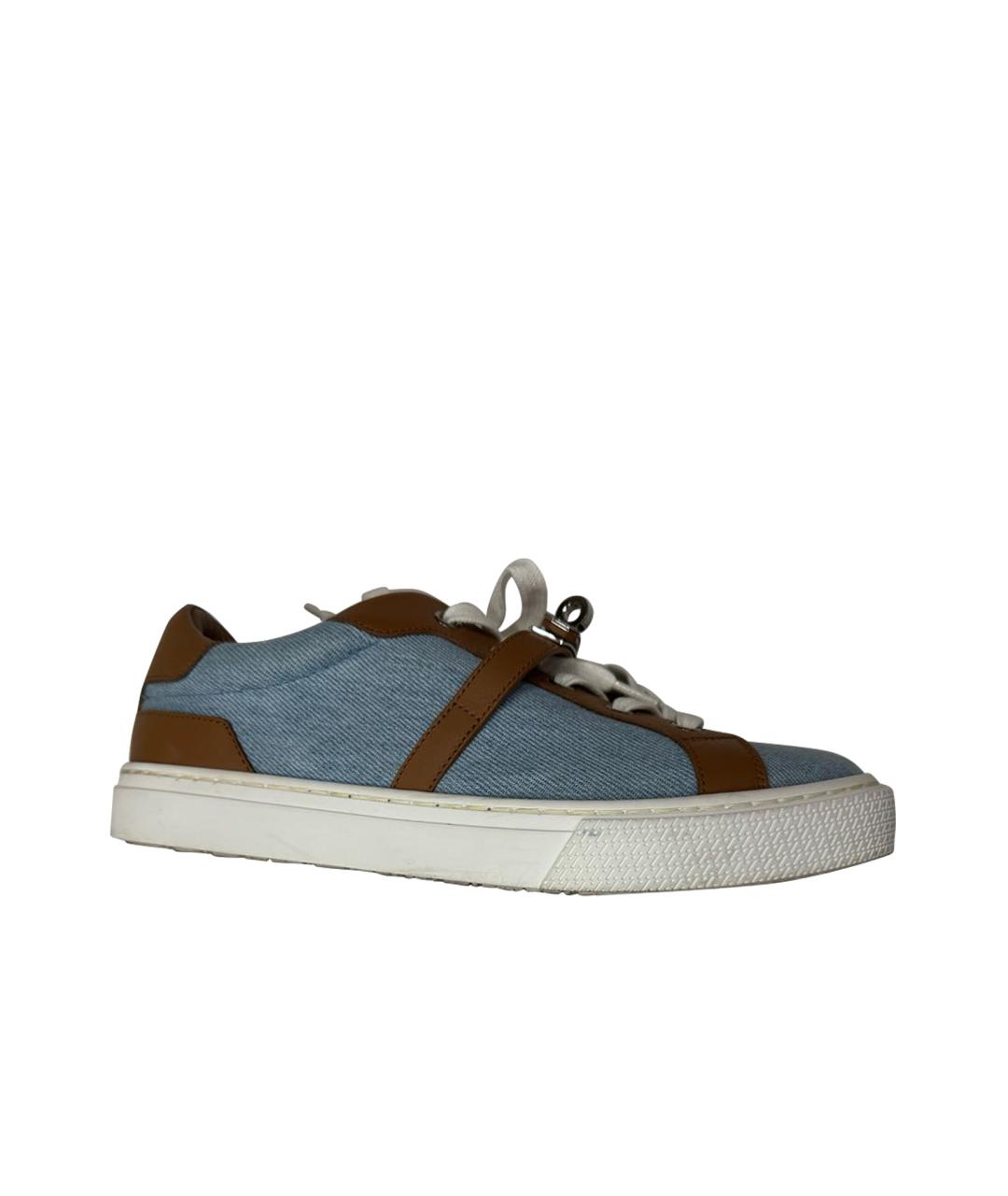 HERMES Голубые кеды, фото 1