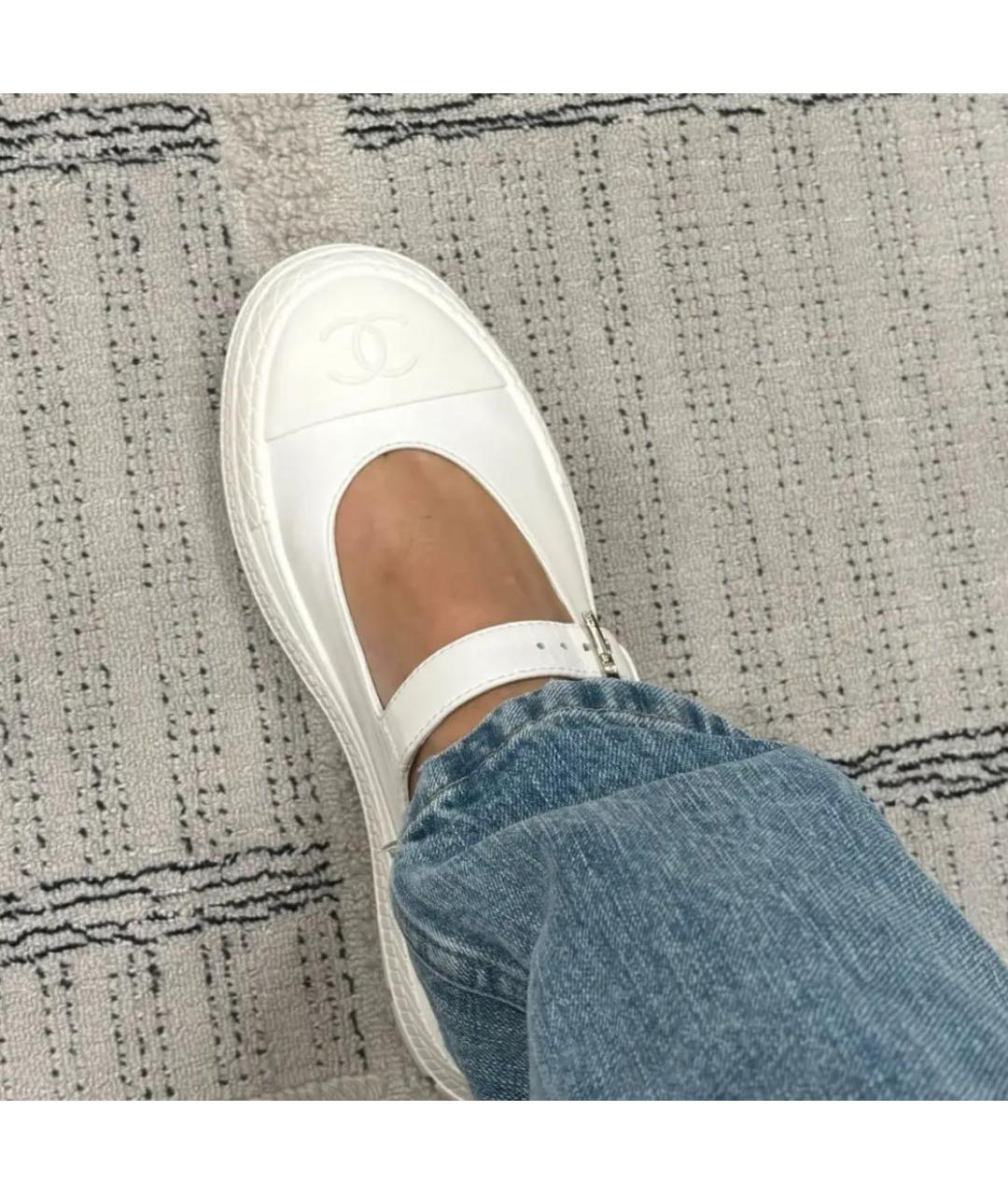 CHANEL Белые текстильные кеды, фото 5