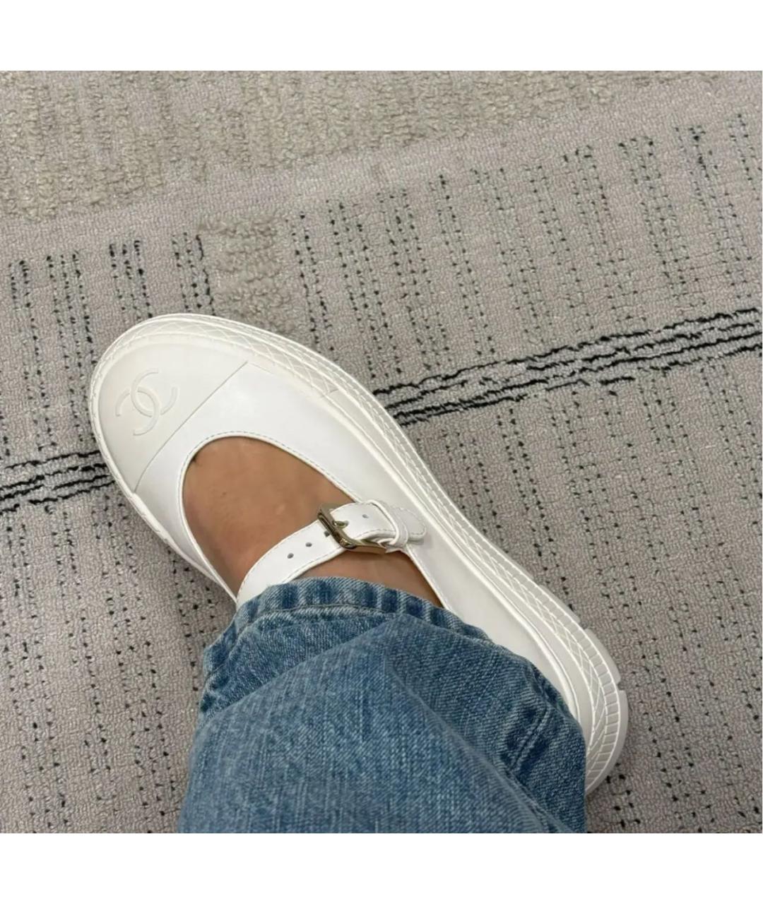 CHANEL Белые текстильные кеды, фото 4