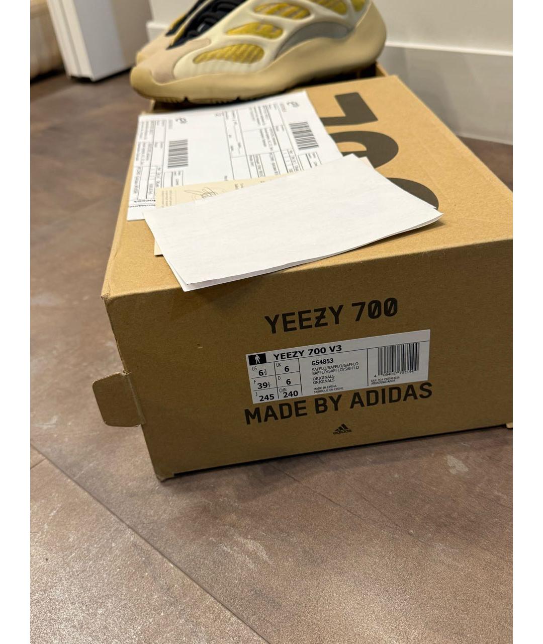 ADIDAS YEEZY Желтые кроссовки, фото 4