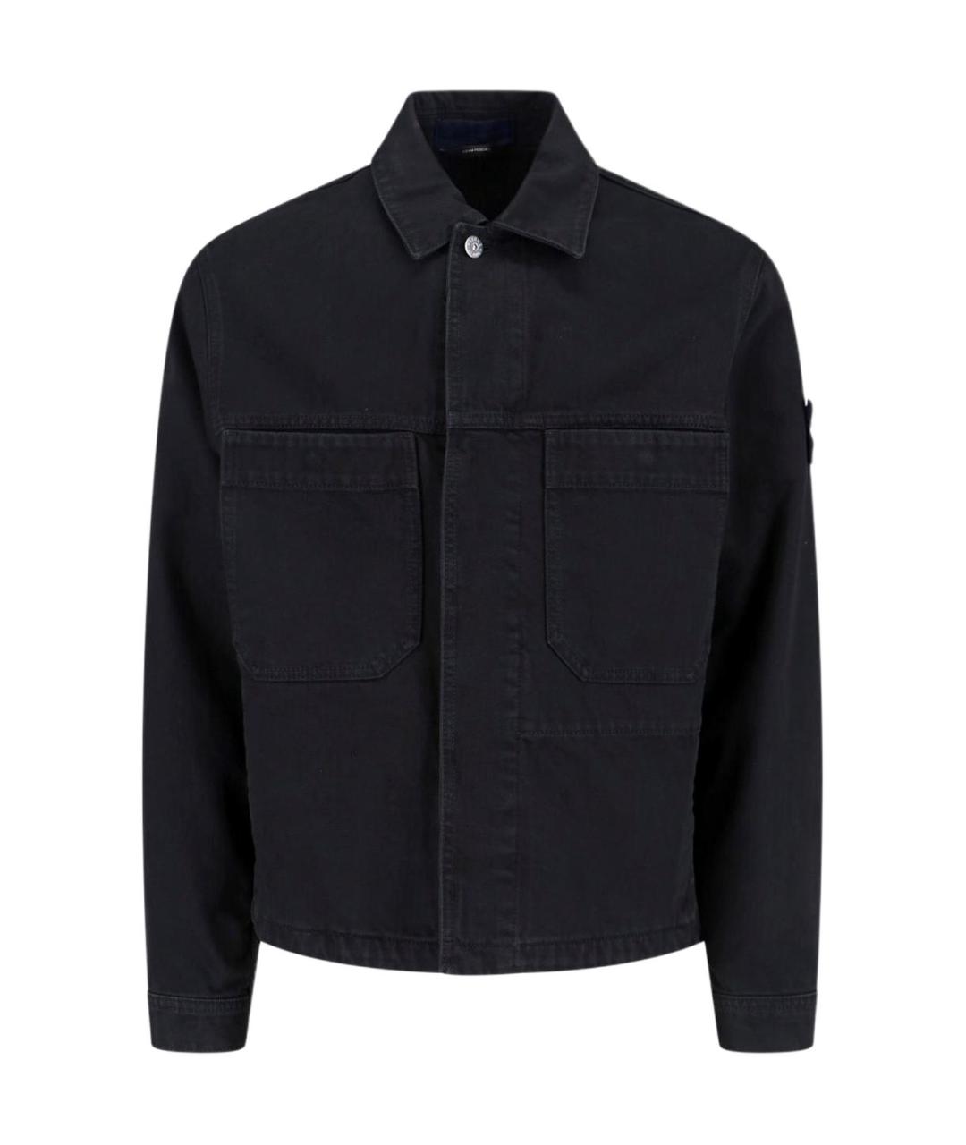 STONE ISLAND Черная хлопковая куртка, фото 1