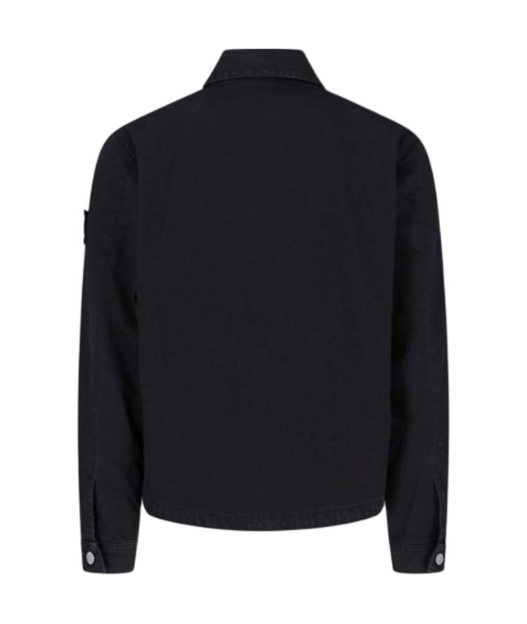 STONE ISLAND Черная хлопковая куртка, фото 2