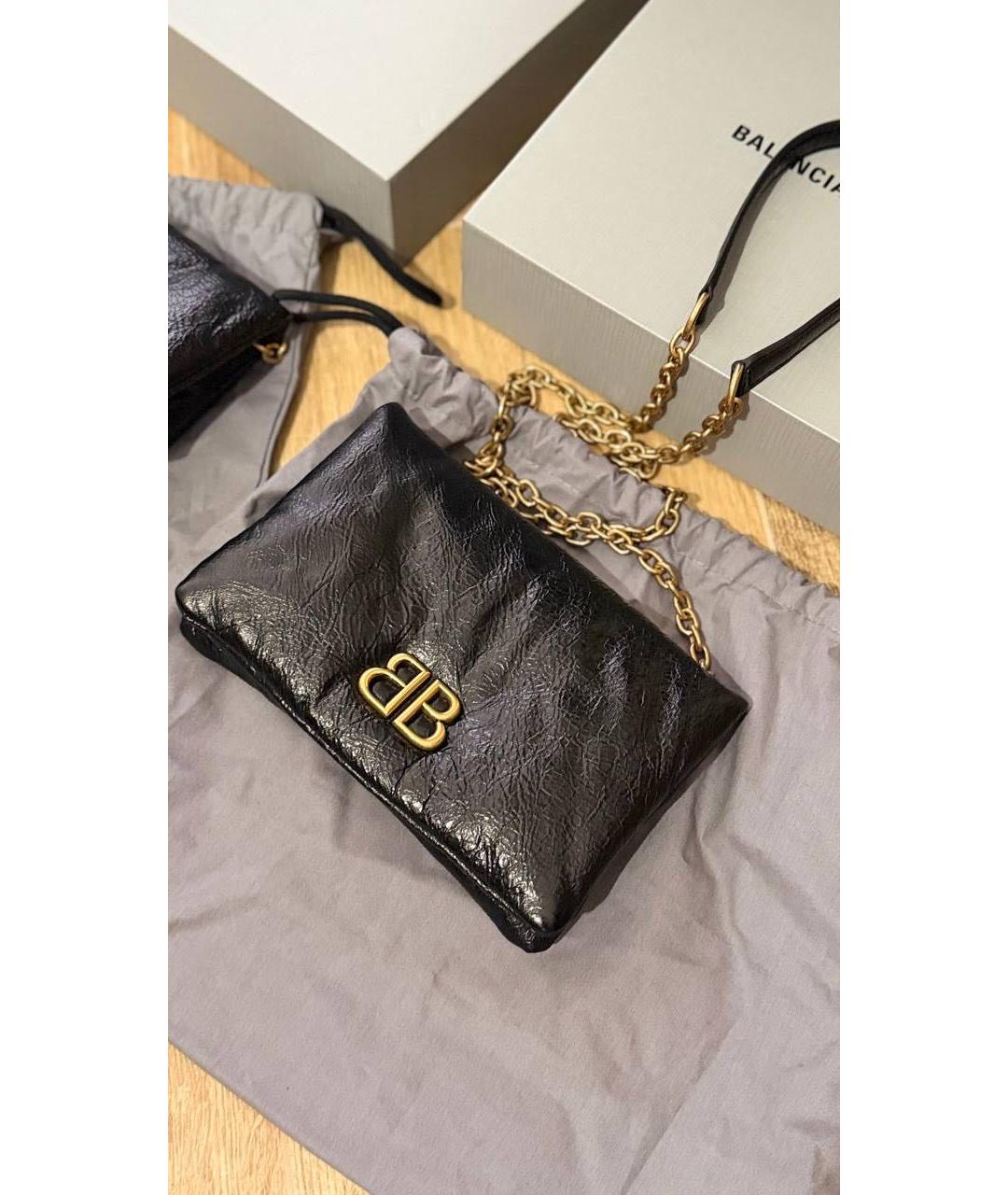 BALENCIAGA Черная кожаная сумка через плечо, фото 6