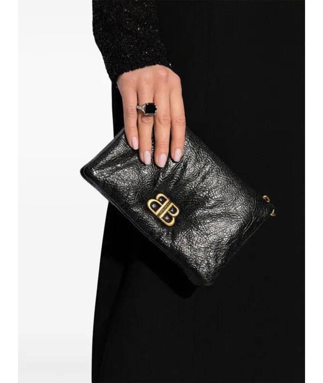 BALENCIAGA Черная кожаная сумка через плечо, фото 4
