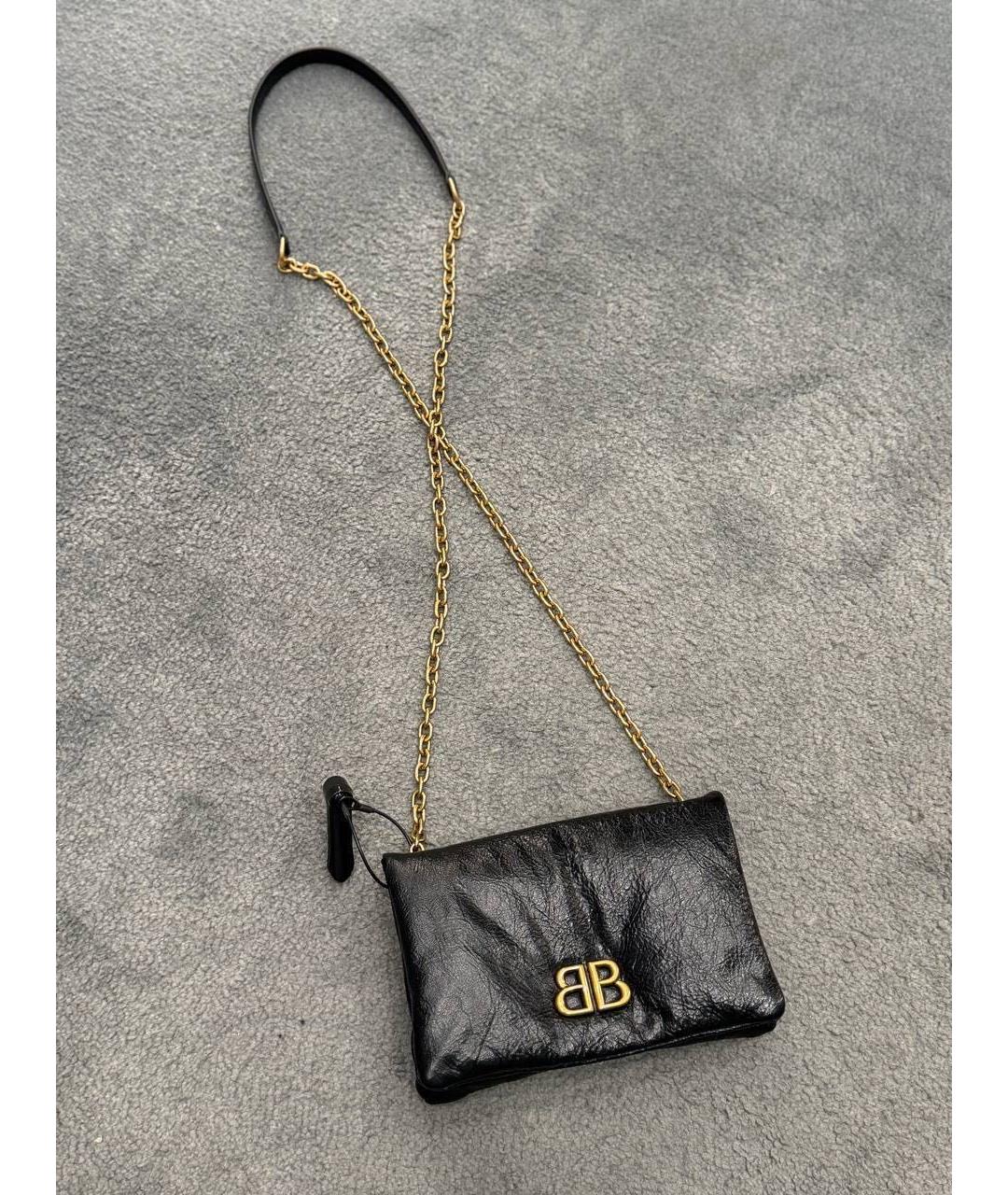 BALENCIAGA Черная кожаная сумка через плечо, фото 5