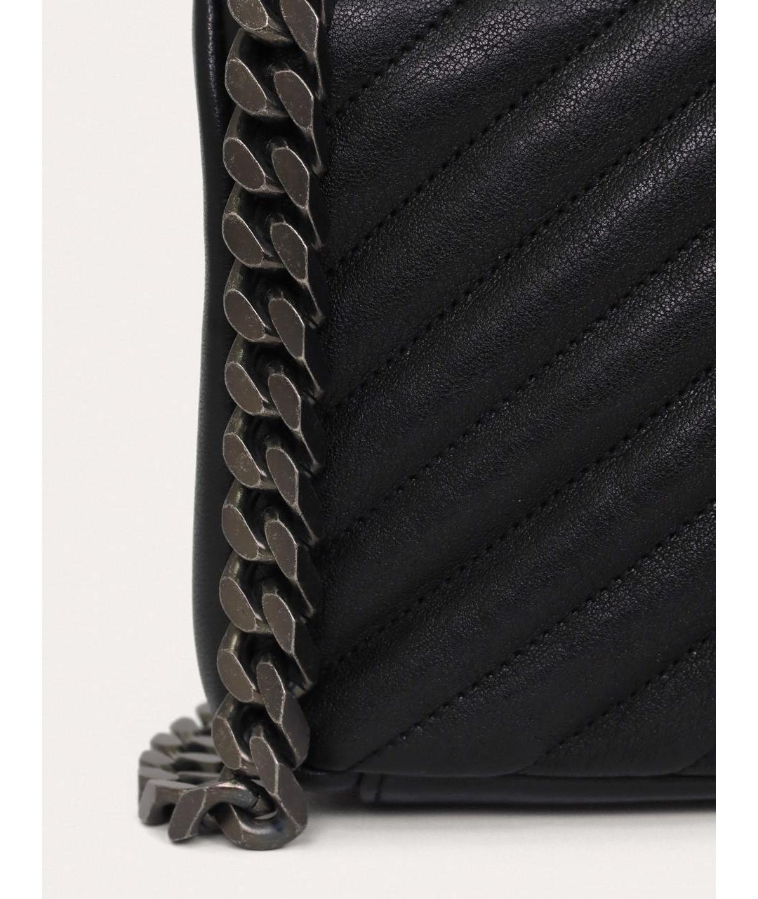 SAINT LAURENT Черная кожаная сумка через плечо, фото 6