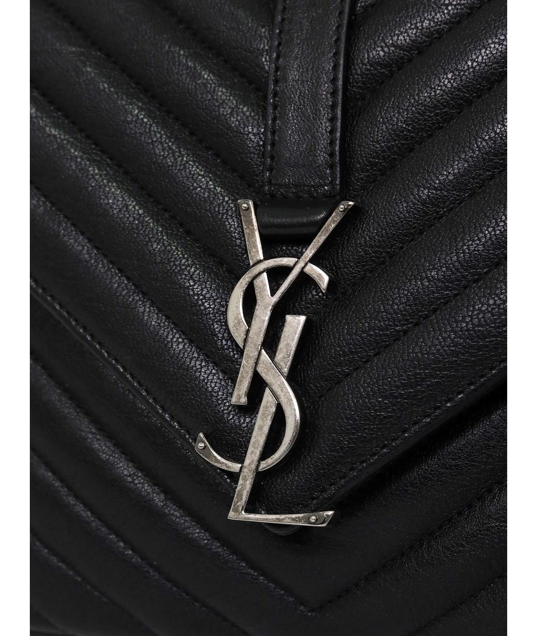 SAINT LAURENT Черная кожаная сумка через плечо, фото 7