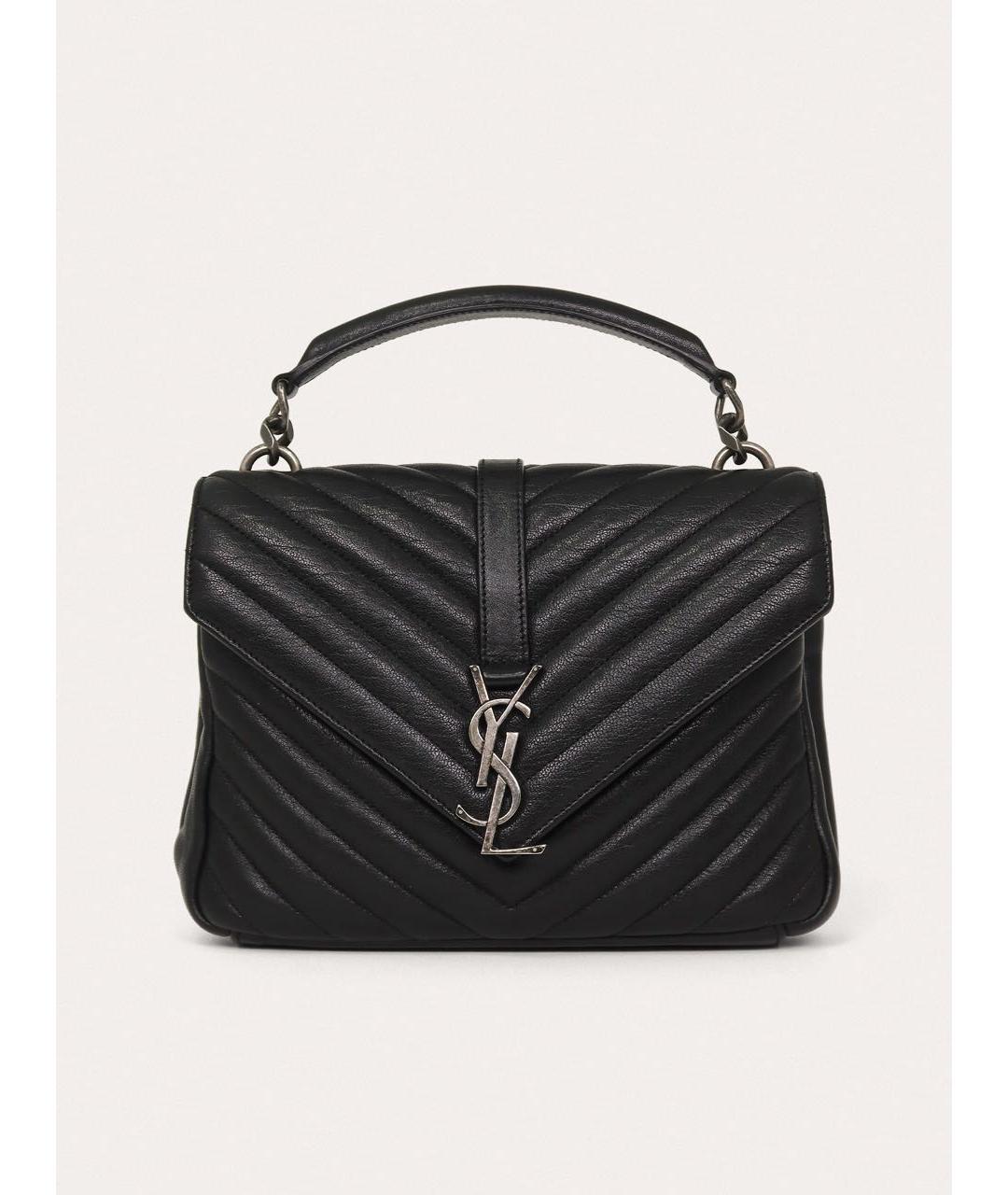 SAINT LAURENT Черная кожаная сумка через плечо, фото 9