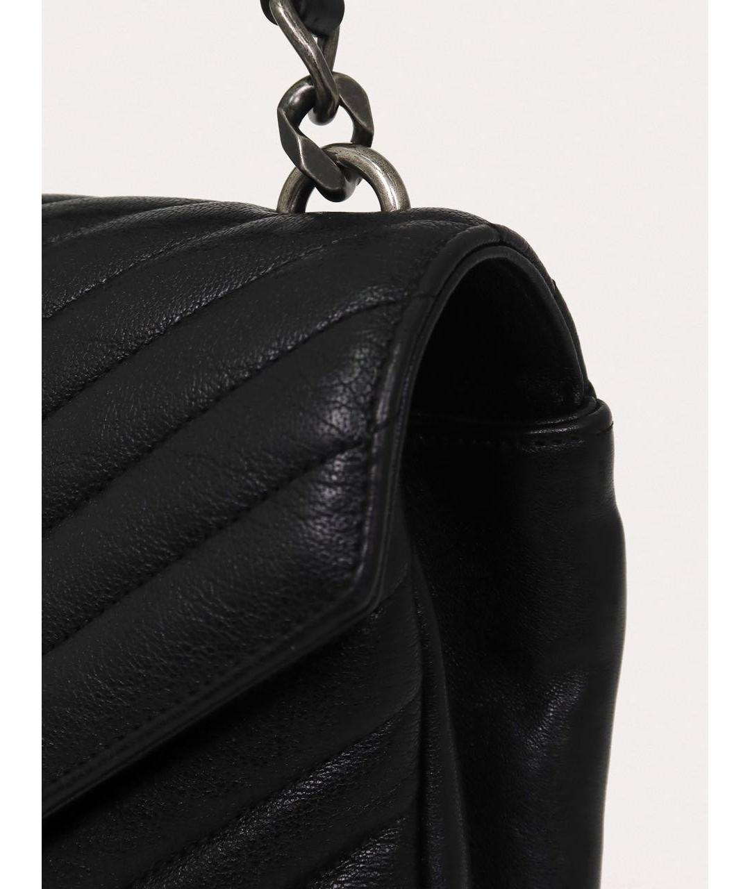 SAINT LAURENT Черная кожаная сумка через плечо, фото 5