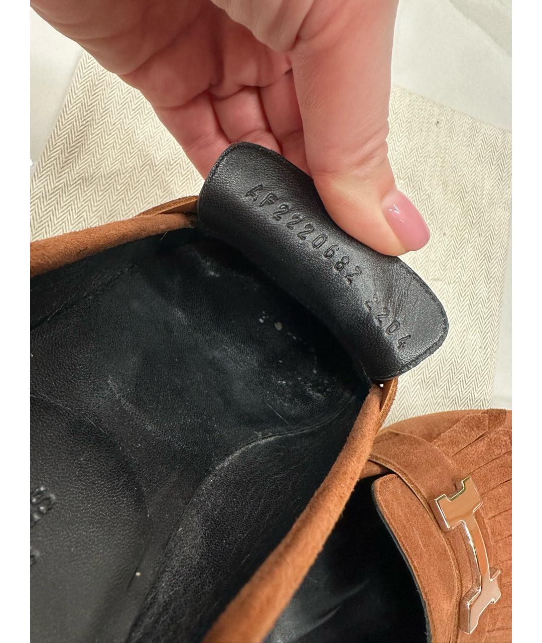 HERMES Коричневые замшевые лоферы, фото 8