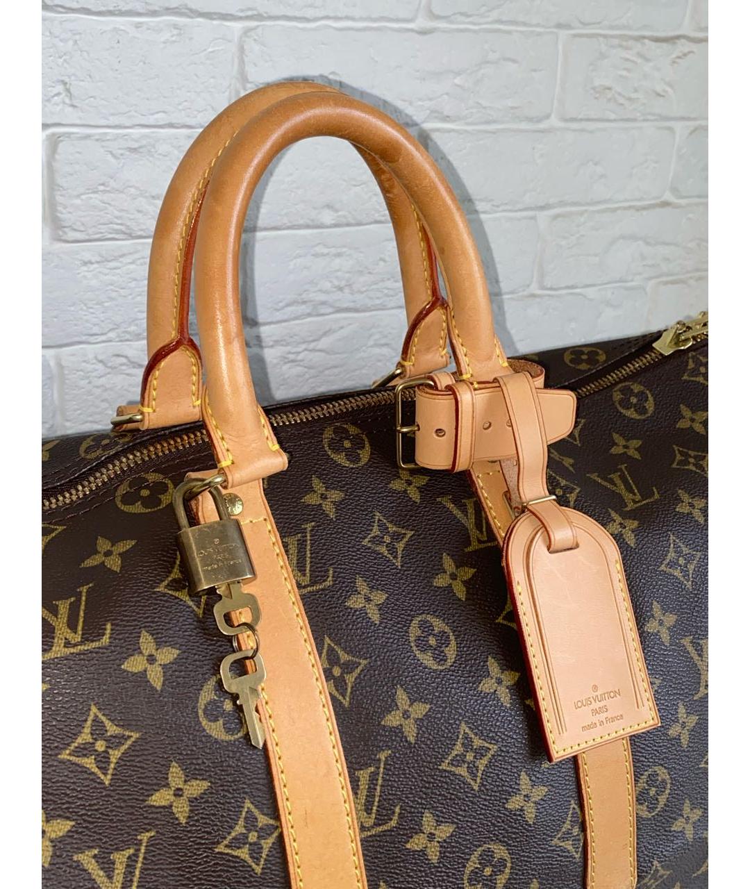 LOUIS VUITTON Коричневая кожаная дорожная/спортивная сумка, фото 2