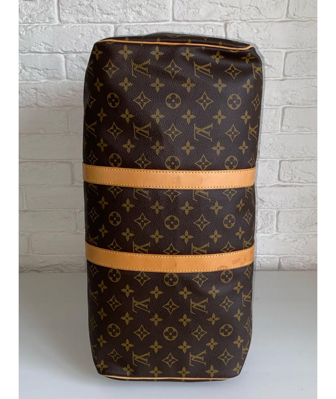 LOUIS VUITTON Коричневая кожаная дорожная/спортивная сумка, фото 6