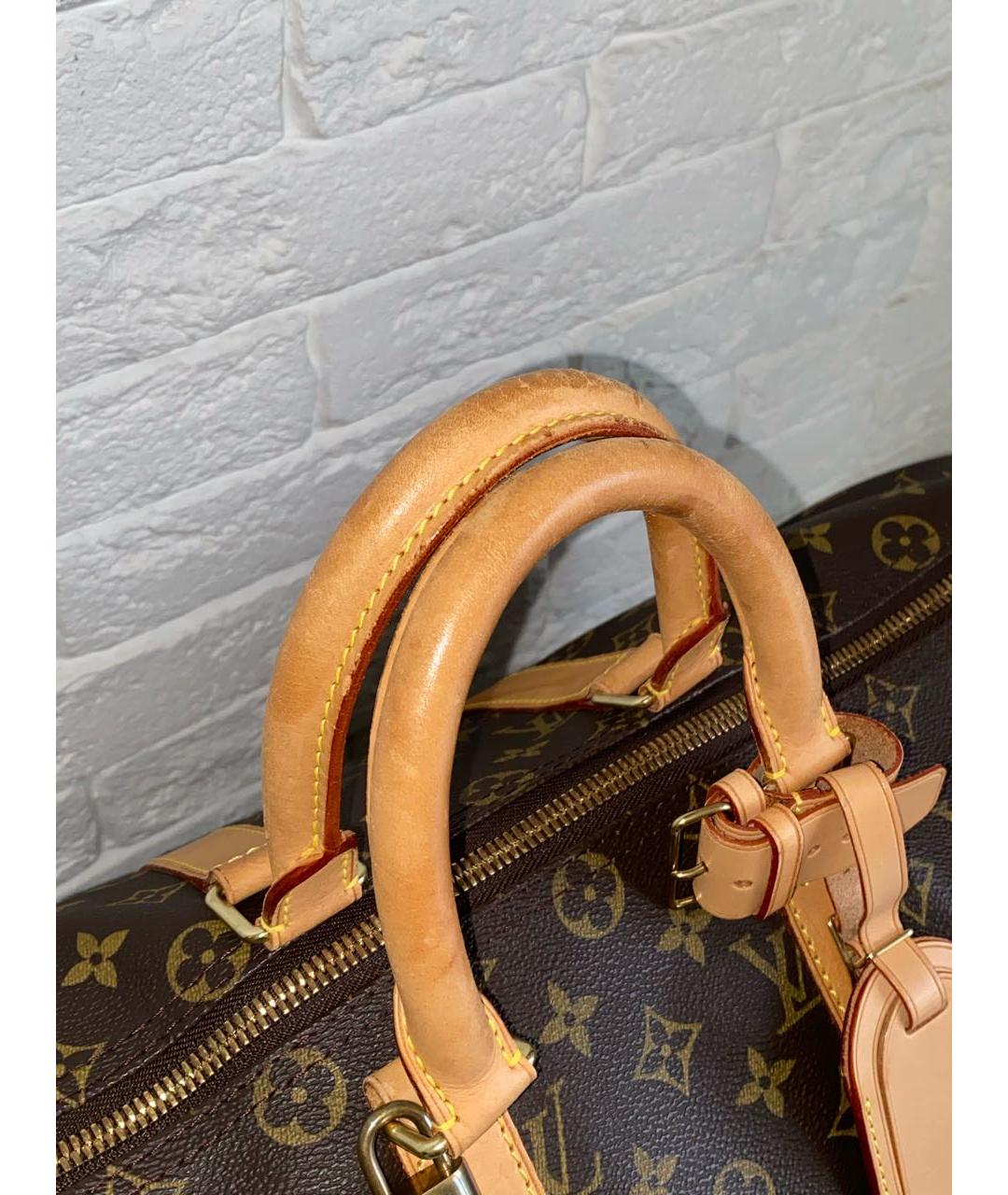 LOUIS VUITTON Коричневая кожаная дорожная/спортивная сумка, фото 7