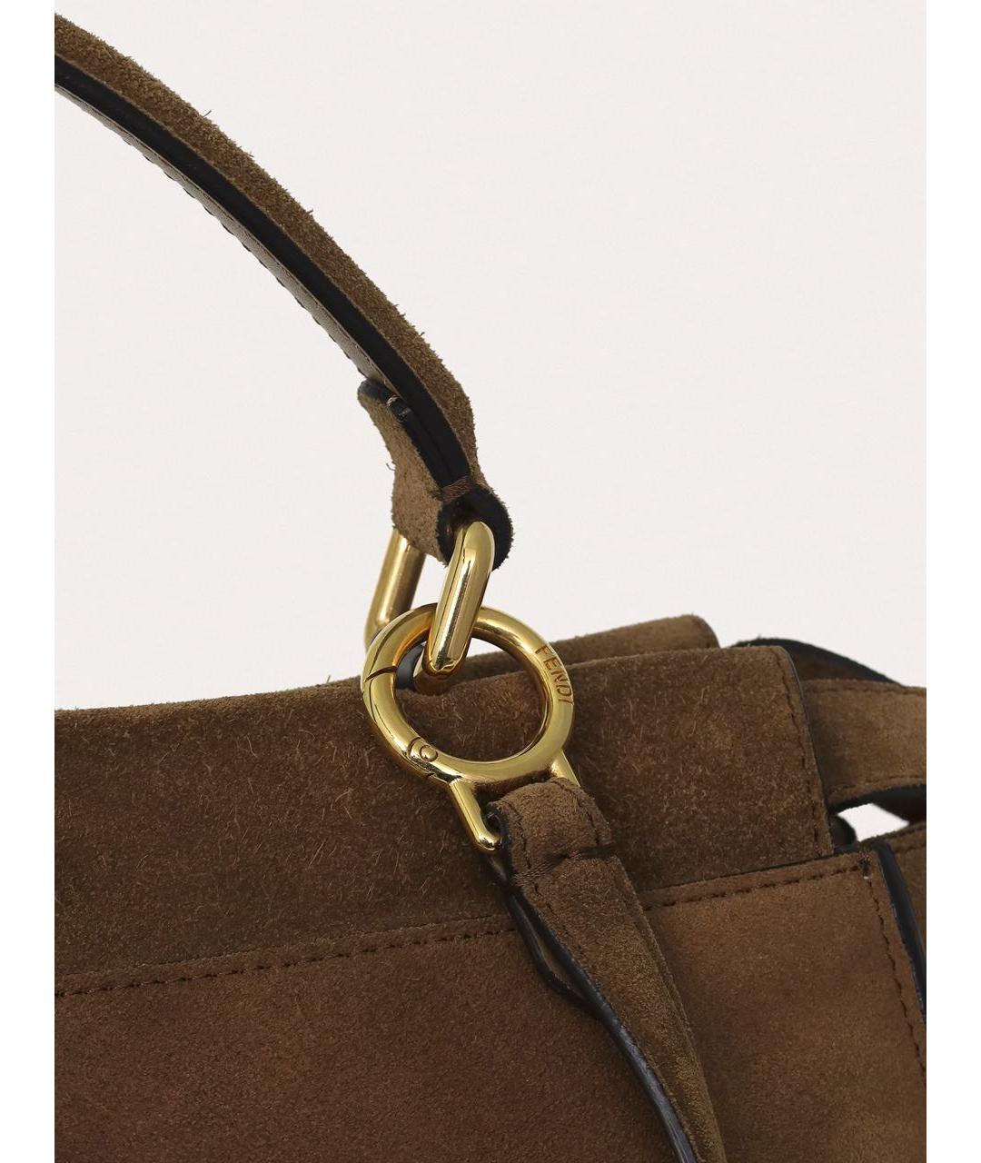 FENDI Коричневая замшевая сумка через плечо, фото 8